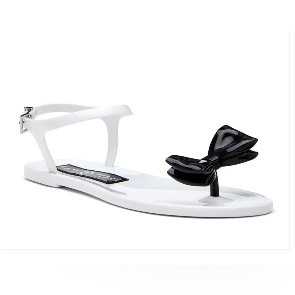 The Katy Perry Geli Sandals Black/White Bow NWT Size 6